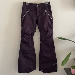 Purple snowboarding pants